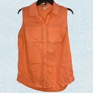 Vintage Salmon Sleeveless button down 2000s